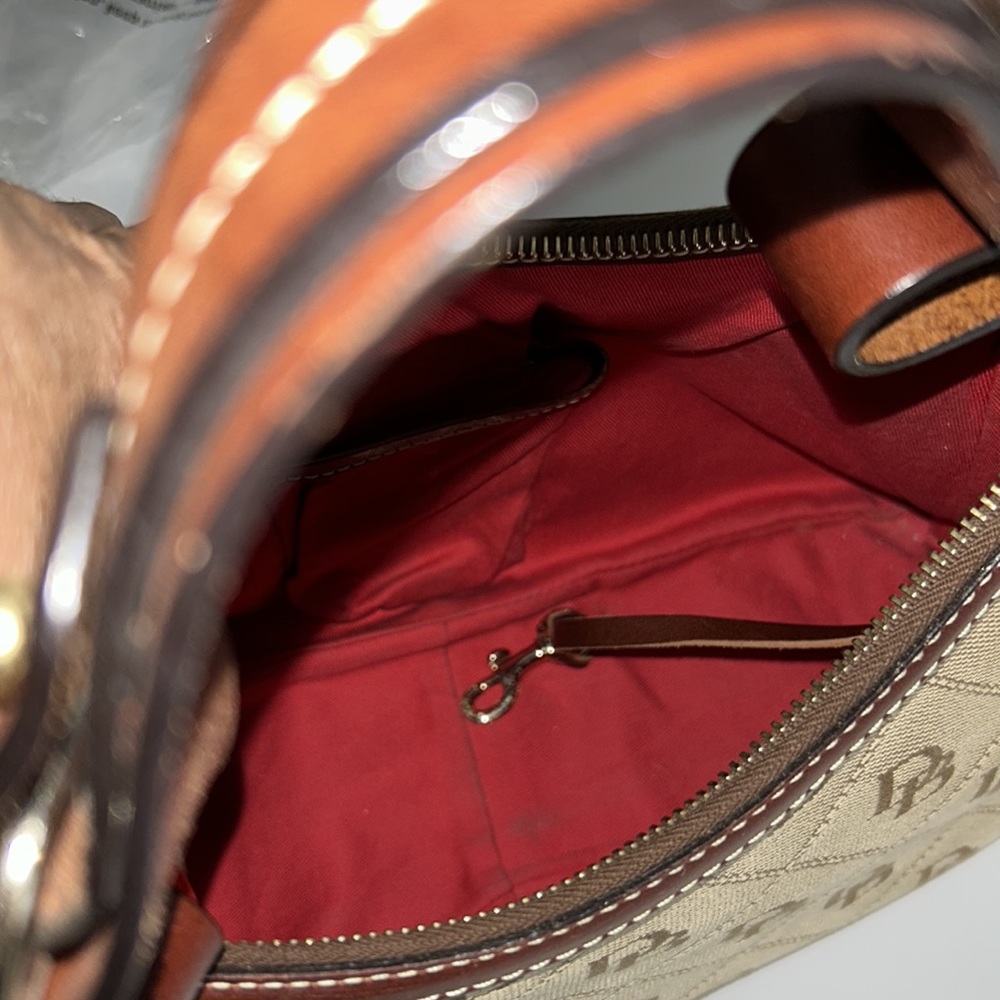 Dooney & Bourke  Monogram Satchel Signature Brown Leather/Canvas Shoulder Bag - Picture 8 of 16